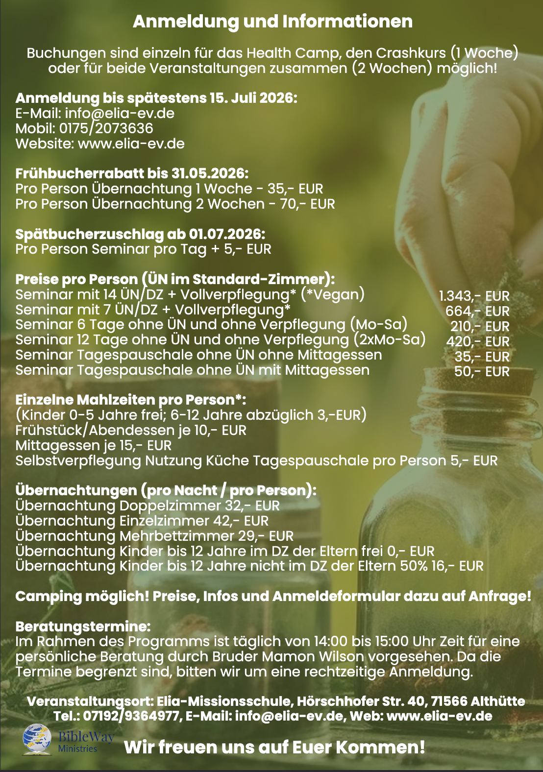 Anmeldung und Informationen