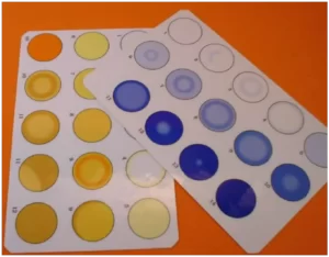 The color cards to interprete the Nitrate Nitrogen & Ammonia Nitrogen